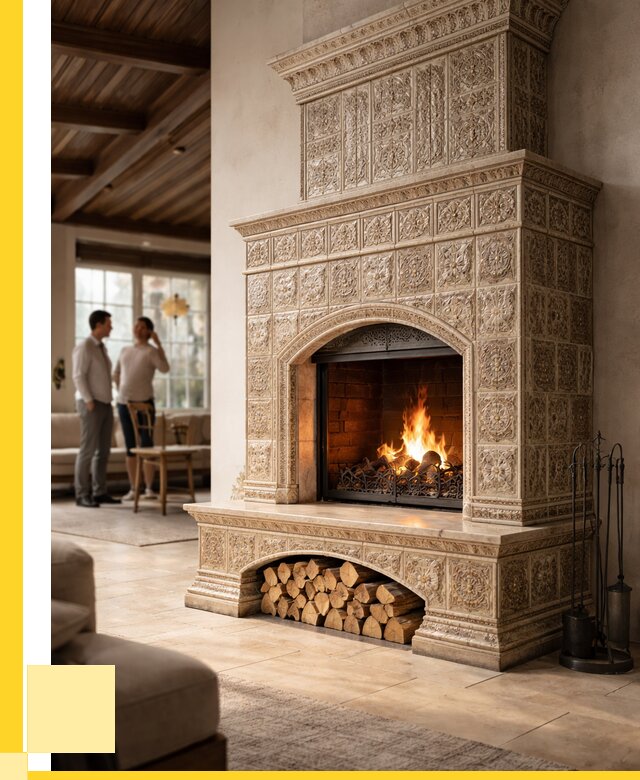 Купить изразцовый камин в Кирове от 259050 р. | ЭриданКри