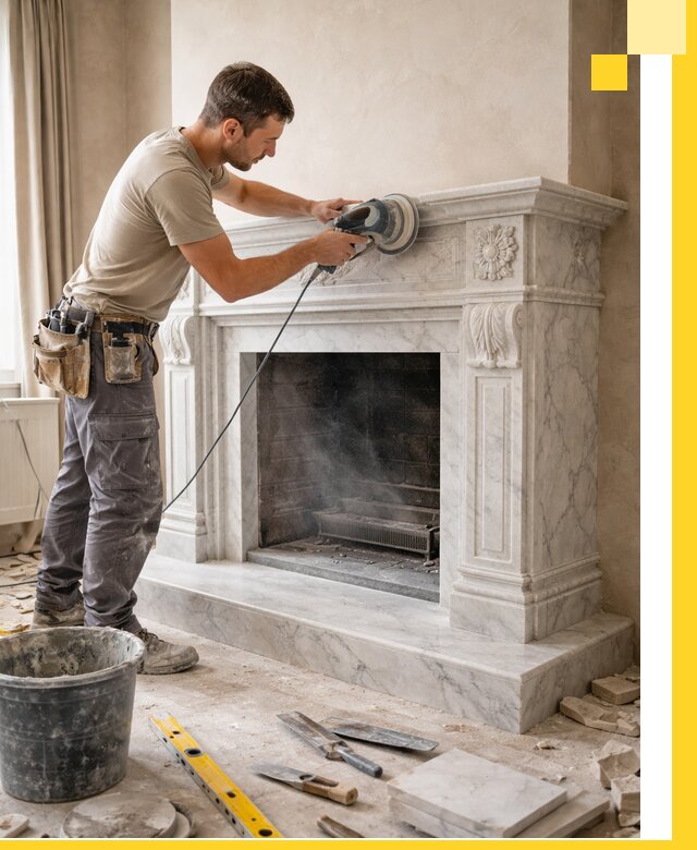 Изготовление и установка мраморных каминов в Кирове под ключ