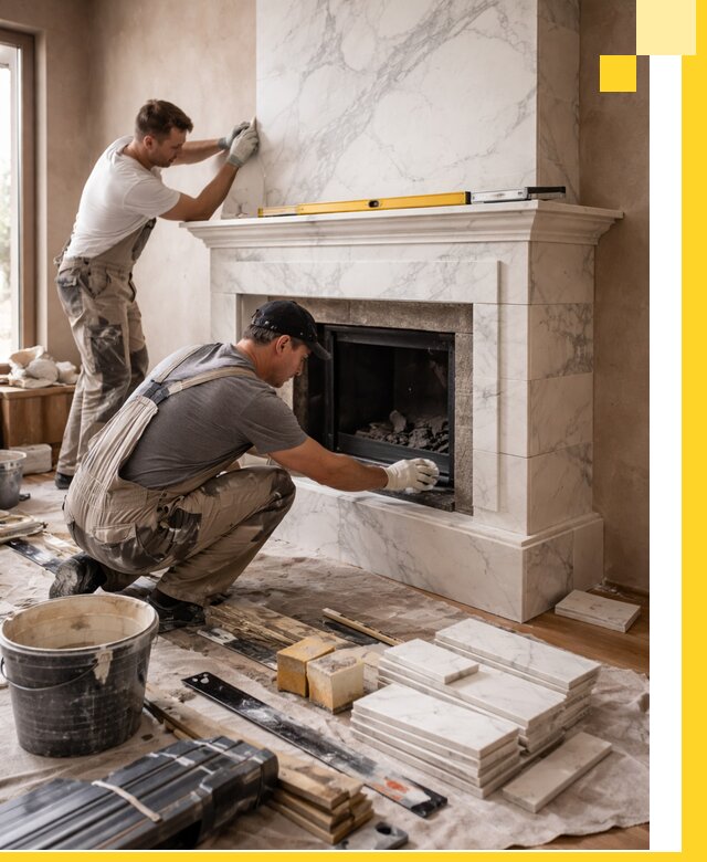 Отделка каминов в Кирове качественные облицовочные работы