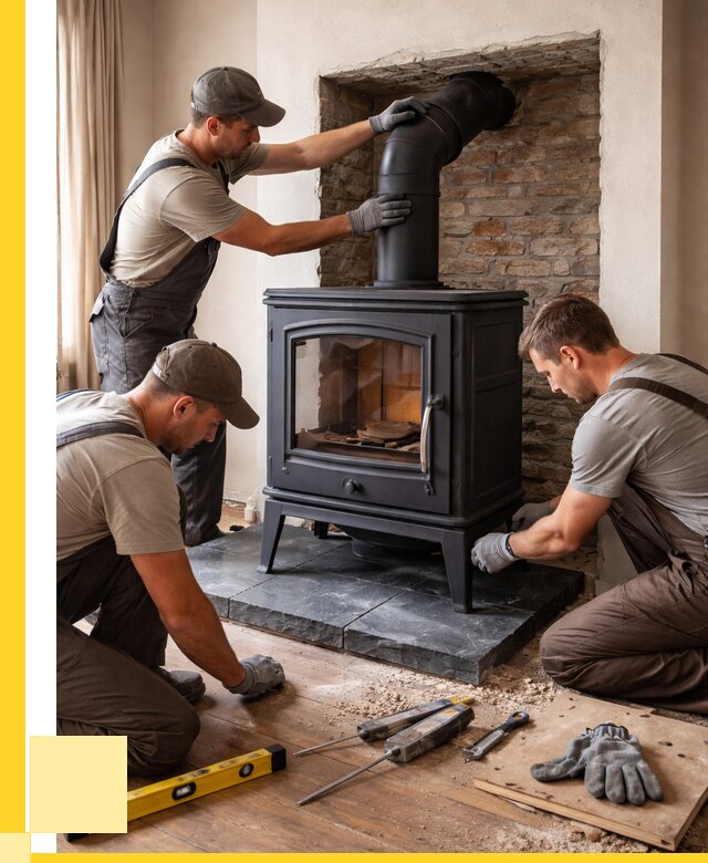 Монтаж печи камина в частном доме в Кирове от 25905 р. | ЭриданКри