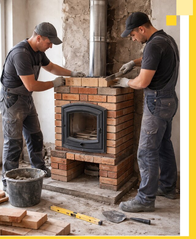 Монтаж печи камина под ключ в Кирове с гарантией и пусконаладкой