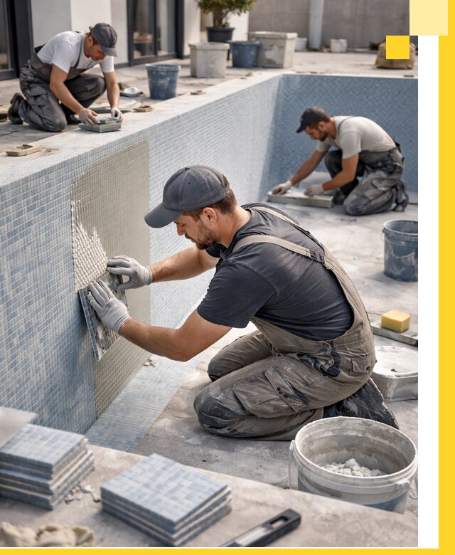 Облицовка бассейнов в Кирове плитка мозаика гидроизоляция