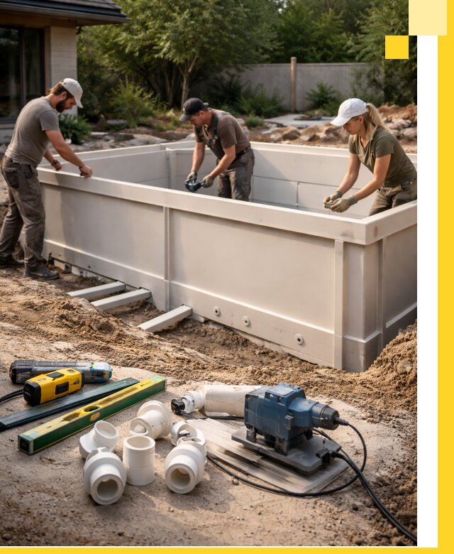 Установка полипропиленовых бассейнов под ключ в Кирове