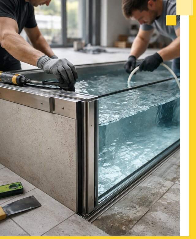 Проектирование и монтаж стеклянных бассейнов в Кирове