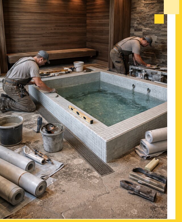 Установка и строительство бассейнов для сауны в Кирове