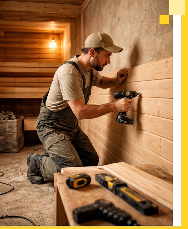 Профессиональная внутренняя отделка бани в Кирове под ключ