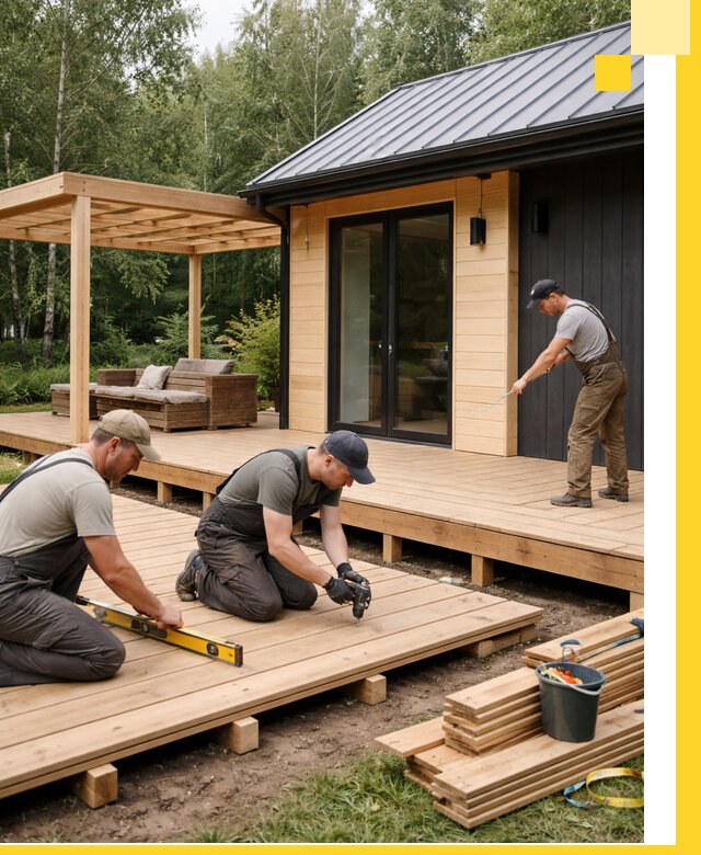 Строительство бань с террасой и бассейном под ключ в Кирове