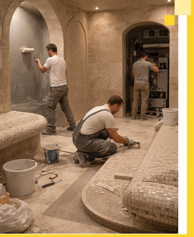 Строительство бани с хамамом и бассейном под ключ в Кирове