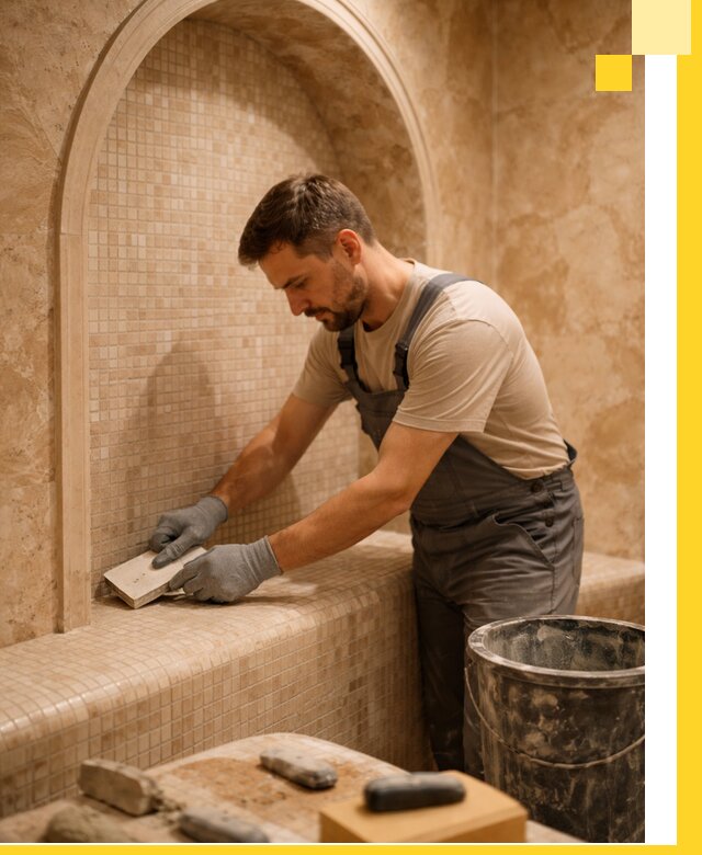 Профессиональная отделка хамамов с мозаикой под ключ в Кирове