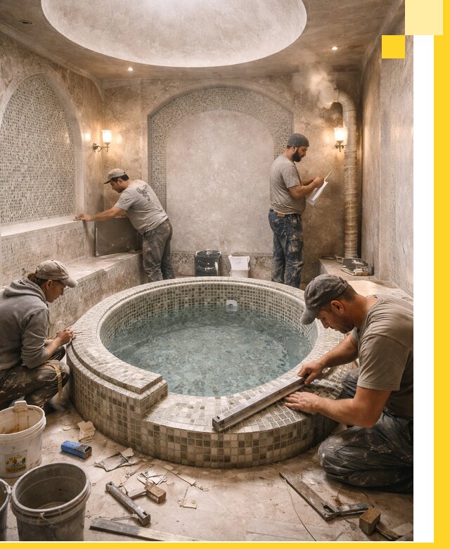 Профессиональное строительство хамама с бассейном в Кирове под ключ